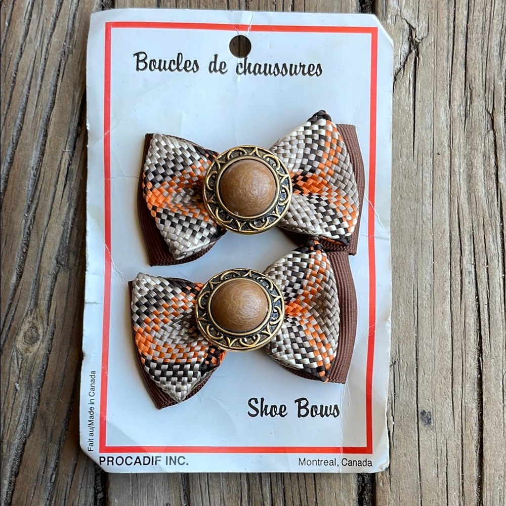 Vintage Brown and Orange Shoe Bows